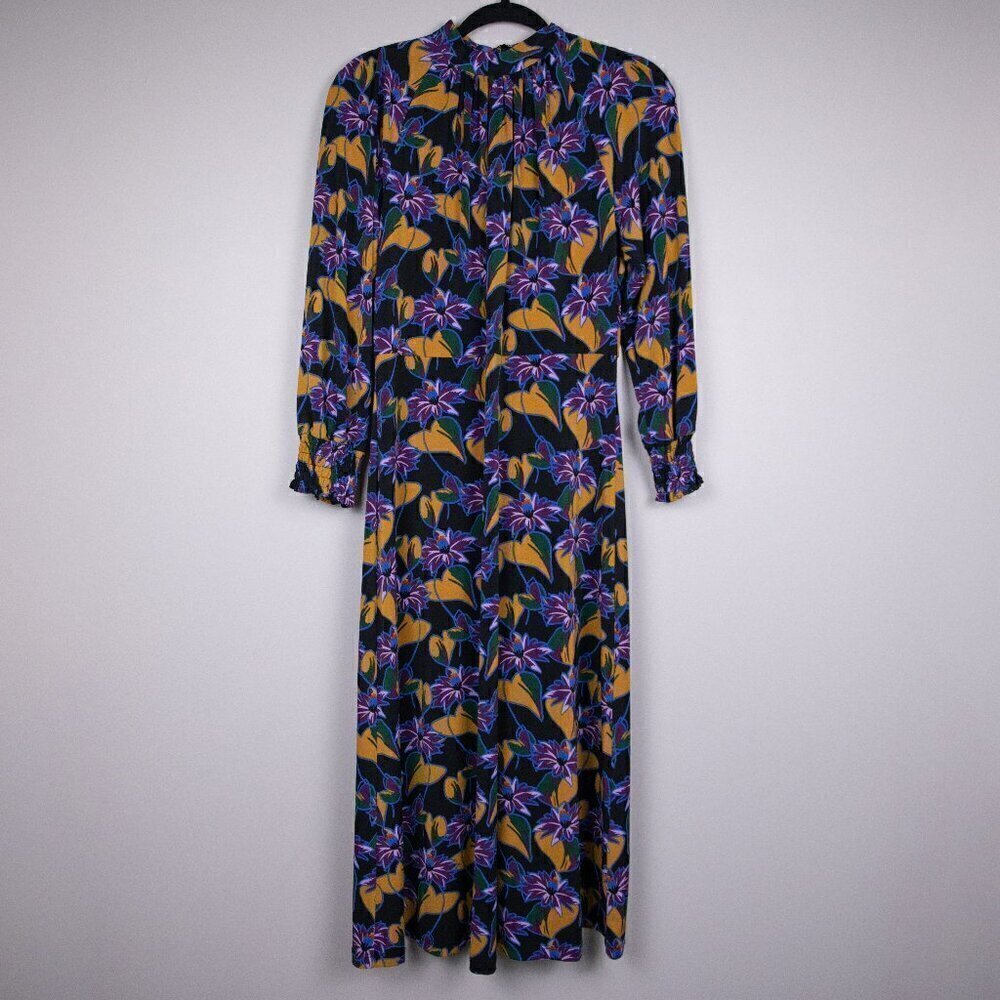 Adrianna Papell Leafy Hearts mock neck midi dress-8